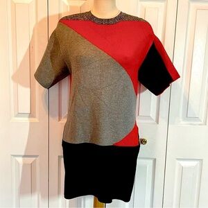 PSWL Proenza Scholer wool blend colour block knit tunic sheath dress size small.